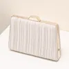 Evening Bags Stripe Wallets For Women 2023 Designer Luxury Handbags Hasp PU Tote Bag Polyester Cloth Clutch Purse Bolso Mujer Shoulder