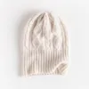 Berretti Beanie/Skull Caps Capra Cashmere Copricapo lavorato a maglia Donna 2023 Morbidi e caldi Cappelli più spessi per le ragazze Autunno inverno 3 Colori Moda