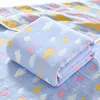 Couvertures emmailloter 6 couches gaze dessin animé bébé recevant 110x110cm coton né Swaddle Wrap couette enfants serviette de bain literie 230329