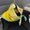 2023 nouveau 100% véritable soie carré écharpe pour femmes luxe Design motif Floral sac ruban bandeau Bandana foulard Foulard