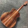 Lvybest Massive Fichtendecke Palisander Rückseite Ebenholz Griffbrett GOM42S Akustische E-Gitarre