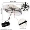 Umbrellas France Eiffel Tower City Print Women Men Rain Umbrella Three Folding Girl Durable Portable Automatic Gift Parasol