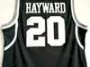 Butler College Gordon Hayward Jersey 20 Man Basketball University camisa All Stitched Team Color Black for Sport Fãs respiráveis ​​de algodão puro NCAA