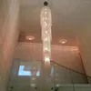 Lampadari Crystal Luxury Staircase Lights Luci decorative Villa High Living Room Lighting