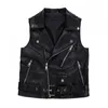 Women's Vests Spring and Autumn Black PU Leather Waistcoat Fashion Women's Motorcycle Vest Jacket Sleeveless Vest Jacket Large Size 2XL 230329