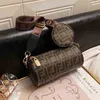 Designer Tasche Gedruckt Kleine Frauen 2023 Neue Mode Beliebte Super Hot Zylinder Alte Blume Messenger Boston Kissen Tasche