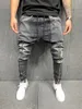 Jeans masculinos Viankani Men calças de hip-hop Big Pocket Skinny Jeans Zipper Slim High Quality Jeans Sport Casual Corset Jeans M-3XL 230329