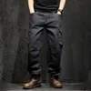 Men's Jeans Idopy Multi-pocket Cargo Men's Jeans Loose Straight Large Size 29-46 Military Army Denim Pants Trousers 230329