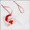 Christmas Decorations Sublimation Blank Mdf Round Square Snow Ornaments Transfer Printing Diy Consumable Xmas Gifts 2023 New Drop De Dhjke