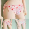 Underpants Men Pink Low Waist Spragole Sissy Sissy Gay Couch Mandelli simpatici allacciati su perizoma briefs di bikini maschio biancheria intima