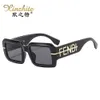 F Letter Sunglasses fund Individualized metal leg decorative sunglasses FD family small frame red show for men and women