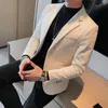 Мужские костюмы Homme Casual Suit Jackets Blazer для мужчин Свадьба Slim Fit Outwear Негабаритный односложный блейзер