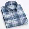 Mäns casual skjortor pläd flanell casual skjortor för män höst vinter lång ärm regelbunden passform klassisk kontrollerad affärsklänning skjorta mäns kläder 230329