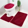 Tapis Zeegle ensemble de tapis de salle de bain tapis de toilette flanelle antidérapant ensemble de tapis de douche couvercle de toilette domestique tapis de salle de douche 230329