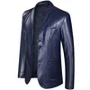 メンズスーツメンズブレザージャケットPUレザージャケットファッションスーツ男性のアウトウェアプラスサイズ5xl 6xl 7xl