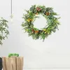 Decorative Flowers Wreaths Artificial 19In Front Door Hanging Large Green Leaf Happy Easter Party Decoration Eucalyptus Spring Summer Garland P230310