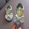 Sneakers Sepatu Kulit Aad Aad Baru Berlian Imitasi Busur Putri Perempuan Pesta Dansa Bayi Siswa Flat Kinerja D785 230329