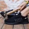 Chaussures habillées sécurité de travail été respirant hommes baskets de protection légères anti-perforation mâle acier orteil 230329