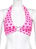 Tanques femininos Camis Pink Heart PRIMEIRA BUSTA CARTA CRUPTA BUSTÓRIA MULHERES AESTÁTICAS KAII ROODOS ROODES SGOLENTES LACE RECULADORES UP BRALETTE CAMISOLE P230328