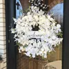 Dekorativa blommor kransar Vit blommor Cornel Door Decoration Wedding Easter S Simulated Wecome 2023 P230310