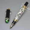 Penna Jinhao di lusso di alta qualità in oro nero e argento con drago in rilievo, penna a sfera per scrivere fluentemente materiale scolastico per ufficio