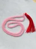 Collane con ciondolo Asian Natural 8mm Jade Gem Tibet Buddhist 108 Prayer Pink Beads Mala Collana