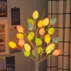 Other Event Party Supplies Easter LED Birch Tree Eggs Light Lighted Tree Hanging Eggs Ornament for Bedroom Living Home Decor Party Supplies 230329