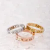Luxury Roman Numerals Stainless Steel Rings for Women Men Fashion Elegant Cubic Zirconia Couple Wedding Party Jewelry Gifts