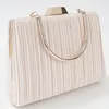 Evening Bags Stripe Wallets For Women 2023 Designer Luxury Handbags Hasp PU Tote Bag Polyester Cloth Clutch Purse Bolso Mujer Shoulder