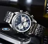 2023 mode affaires chronographe cadran Panda Eye bracelet de montre en acier inoxydable hommes montre-bracelet à Quartz montres BB004