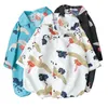 Men's Casual Shirts Fashion Mens Short Sleeve Hawaiian Shirt Fast drying Plus Size Asian Size M-3XL Summer Casual Crane print Beach Shirts For Men 230329