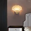 Lâmpada de parede moderna em forma de casca em forma de casca de luxo luminárias de cristal de cabeceira de cabeceira de cabeceira de cabeceira de cabeceira