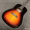Lvybest Custom 41 Inch Solid Spruce Top Rosewood Back Side Herringbone Binding Acoustic Guitar in Sunburst Color