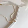 Ketens vintage mode natuurlijke zoetwater parel ketting voor vrouwen Koreaanse koele stijl eenvoudige temperament trui ketting