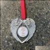 Christmas Decorations Sublimation Blanks Angel Wing Ornament Wings Shape Blank Add Your Own Image And Background 2023 Drop Delivery Dhrey