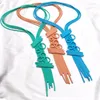 Kedjor flerskiktsgummi långa tofs halsband för kvinnor gotisk färgglad tröja kedja hängsmycken vintage choker halsband gåva