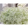 Decorative Flowers Ivory Rose White Gypsophila Babybreath Flower Row Wedding Backdrop Prop Arrangement Event Party Decor Floral Table Runner