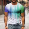 Męskie tshirty męskie T -koszulka graficzna 3D O szyja czarne białe paski ograniczone odzież swobodne codzienne top streetwear z krótkim rękawem odzież 230329