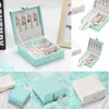 Storage Boxes Leather Jewelry Box Organizer Necklace Bracelet Earring Case Holder Gift Portable Travel Ornaments & Bins
