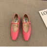 Обувь Sepatu Flat Wanita Musim Panas Gesper Persegi Balet Ujung Lembut Balerina Nyaman Kulit Mary Jane 230329