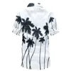 Mäns casual skjortor mens hawaiian skjorta manlig casch camisa maskulina tryckta strandtröjor kort ärm märke kläder gratis frakt asiatiska storlek 5xl w0328