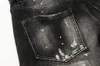 Mens Jeans Fashion Designer Slim Fit Trend Brand Jeans Pants Men tryckt rippade storstora jeans Spring Hip Hop Black Flower Hole Jeans Men 230328