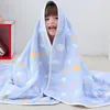 Cobertores Swadling 6 Camadas Cartoon Gaze Baby Recebendo 110x110cm algodão Born Swaddle Wrap Quilt Kids Bath Toalha Bedding 230329