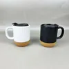 15oz Matte Ceramic Coffee Mug with Cork Bottom Customize Logo Ceramic Milk Cup Tea cup Drinking Tumbler ups