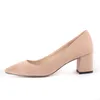Dress Shoes Plus Size Women 5cm Thick High Heels Elegant Wedges Office Pumps Pointed Toe Girl Wedding 0689-1VE