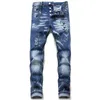 Heren jeans zwart Jeans voor heren rechte elastische broek borduurwerk mode broek streetwear stijl met gebroken gat herenkleding maat 28 tot 38 luxe broek