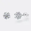 Studörhängen 2023 Trend Koreansk stil för kvinnor Luxury Moissanite Ear Rings Silver Shining White Gold Plated Snow Flower Shape