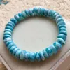 Strand Genuine Natural Blue Larimar Gems Round Beads Healing Stone Water Pattern Women Man Bracciale 9x5mm Certificato