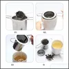 Tea Infusers Folding Double Handles Infuser With Lid Stainless Steel Fine Mesh Coffee Filter Teapot Cup Hanging Loose Leaf Strainer Dhz5K