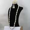 Kedjor Chunky African White Coral Beads Halsband Set Nigerian Wedding Bead Women Long CJ460